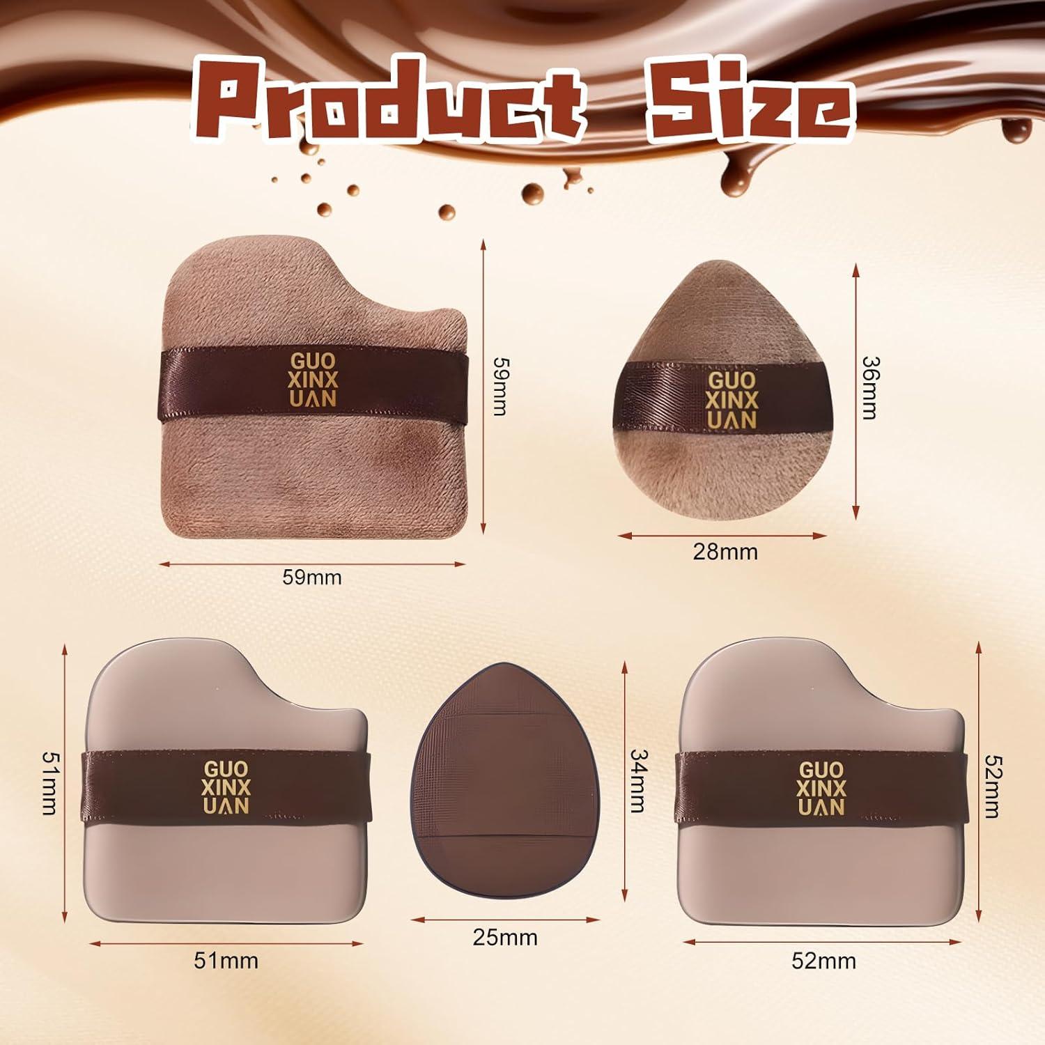 Conjunto de 12 Esponjas de Maquillaje Guoxiaoniu - Chocolate