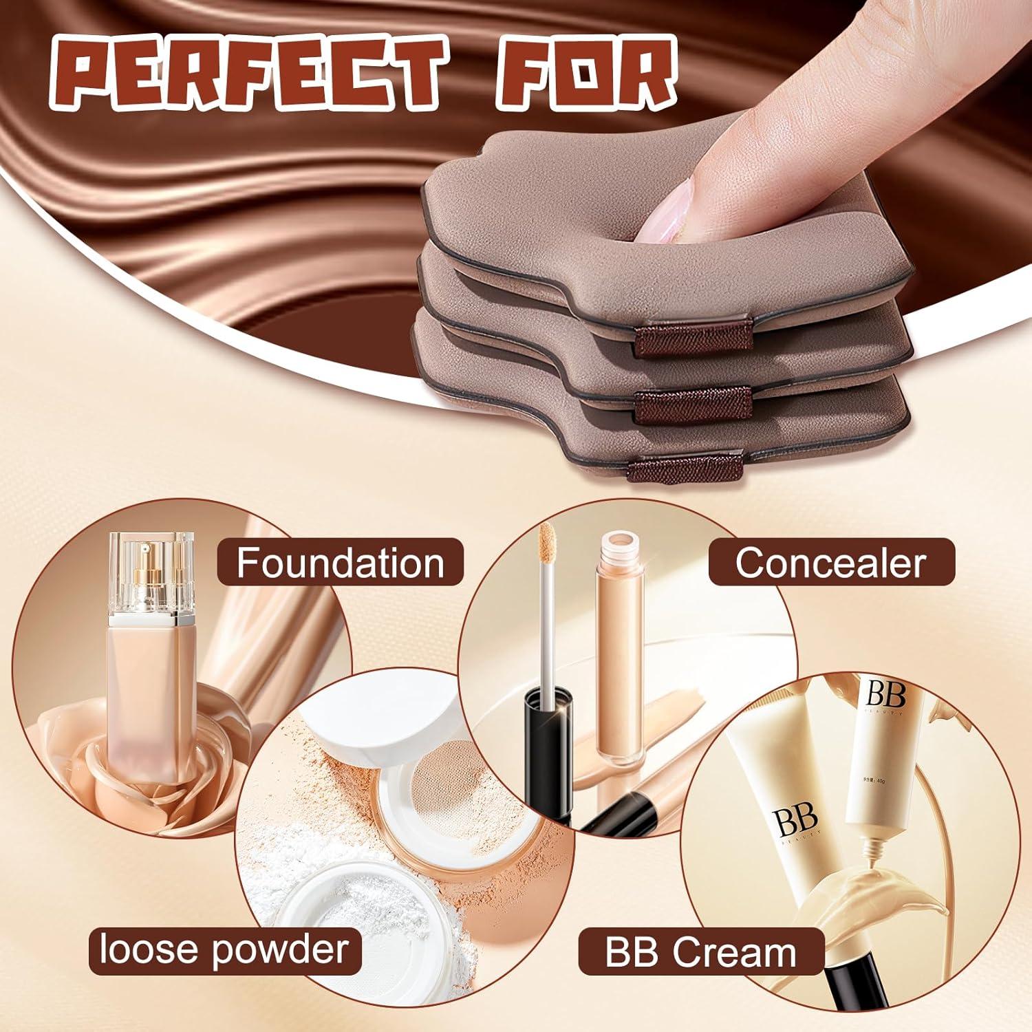 Conjunto de 12 Esponjas de Maquillaje Guoxiaoniu - Chocolate