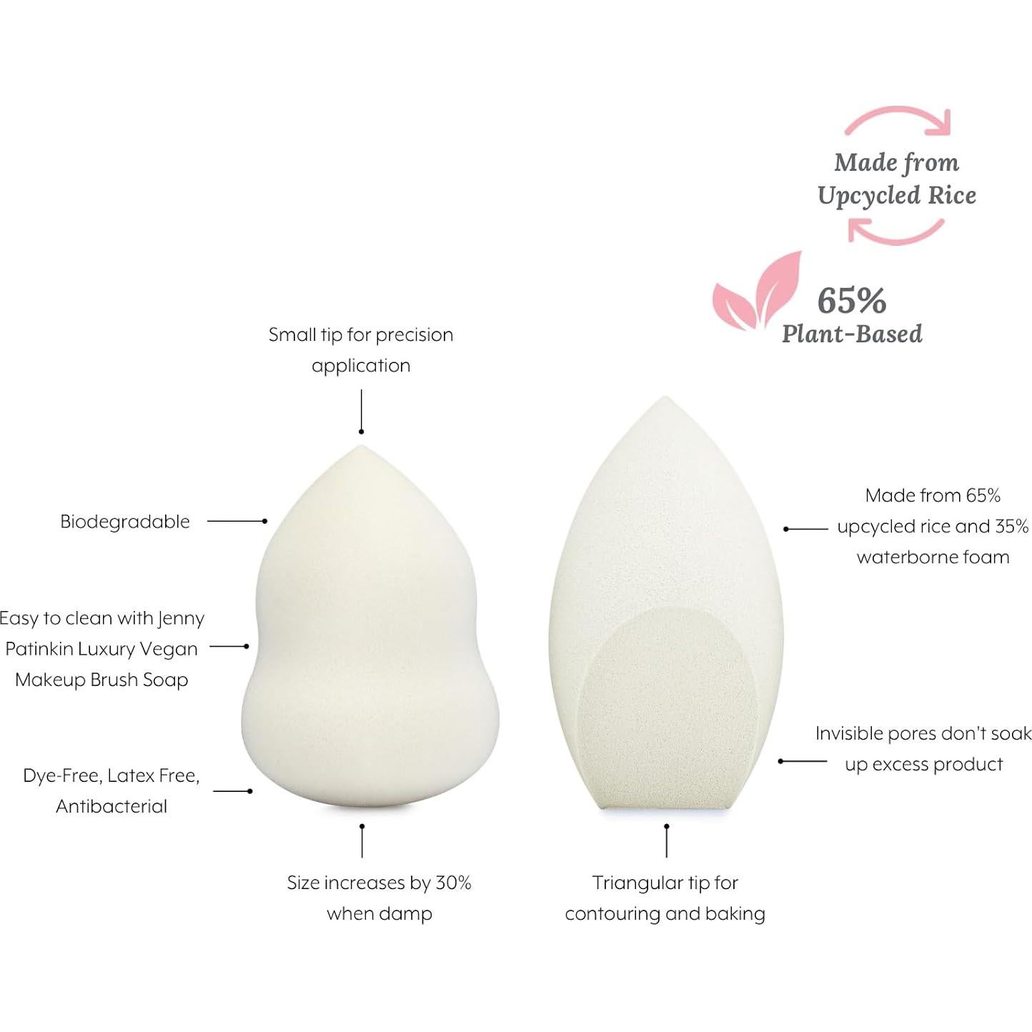 Dúo de Esponjas de Maquillaje Jenny Patinkin - Biodegradables