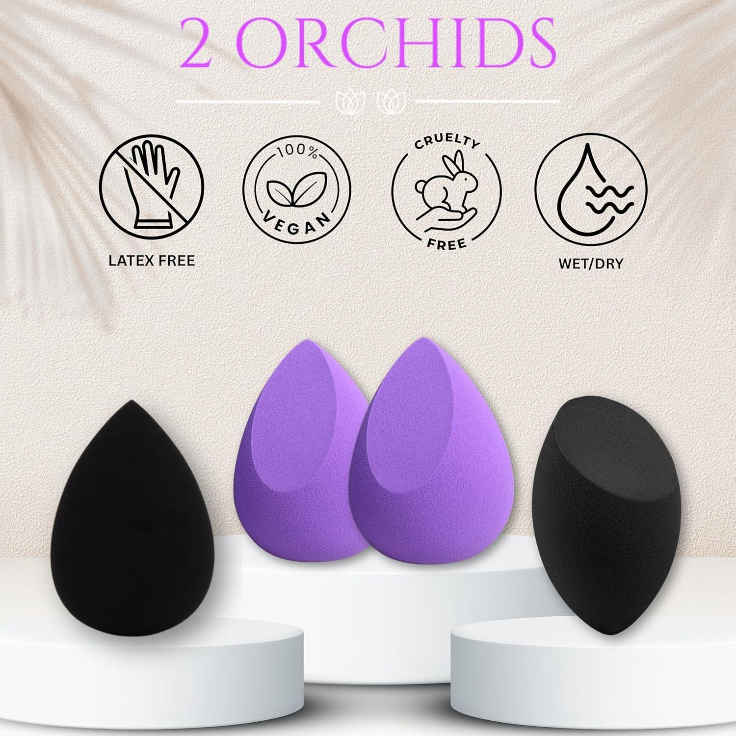Esponjas de Maquillaje 2 ORCHIDS - Sin Látex, 4 Piezas