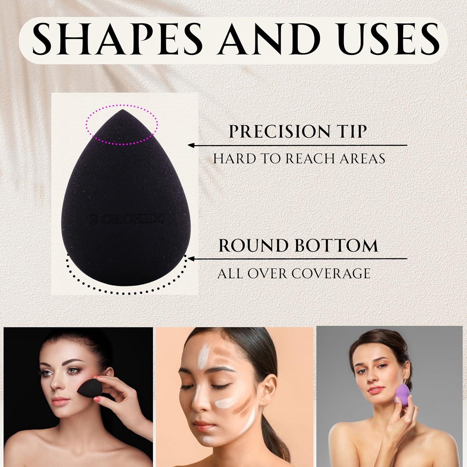 Esponjas de Maquillaje 2 ORCHIDS - Sin Látex, 4 Piezas