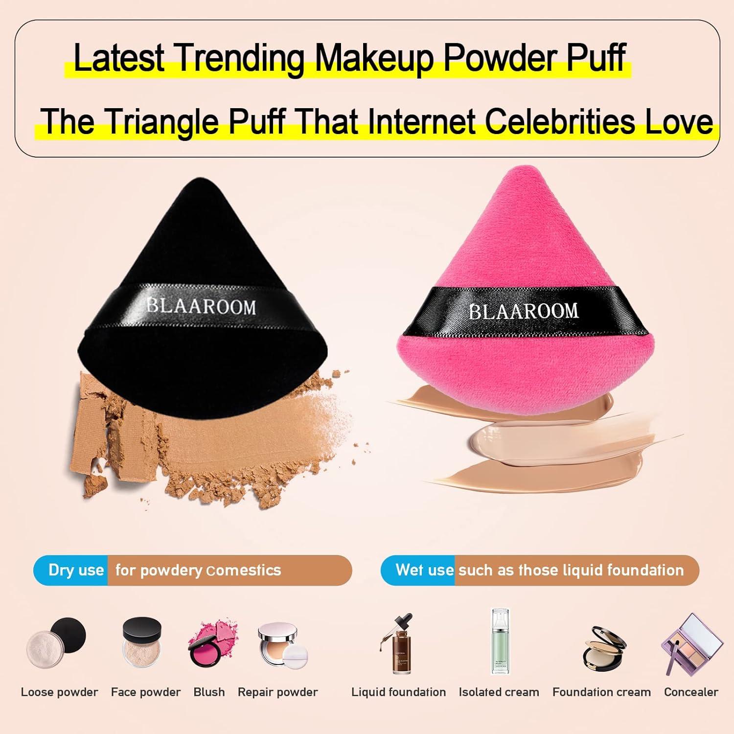 12 Esponjas de Maquillaje Triangulares BLAAROOM Algodón Terciopelo