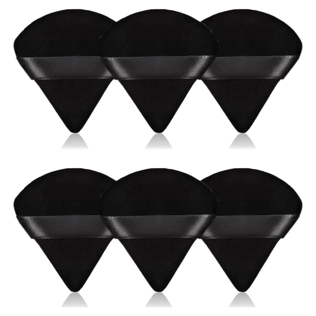 6 Esponjas de Maquillaje TULOBI Triángulo Negro Suave