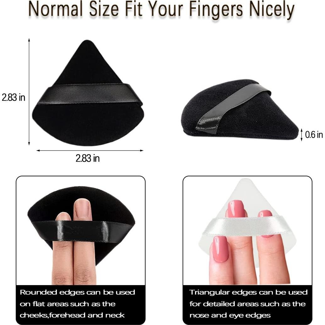 6 Esponjas de Maquillaje TULOBI Triángulo Negro Suave