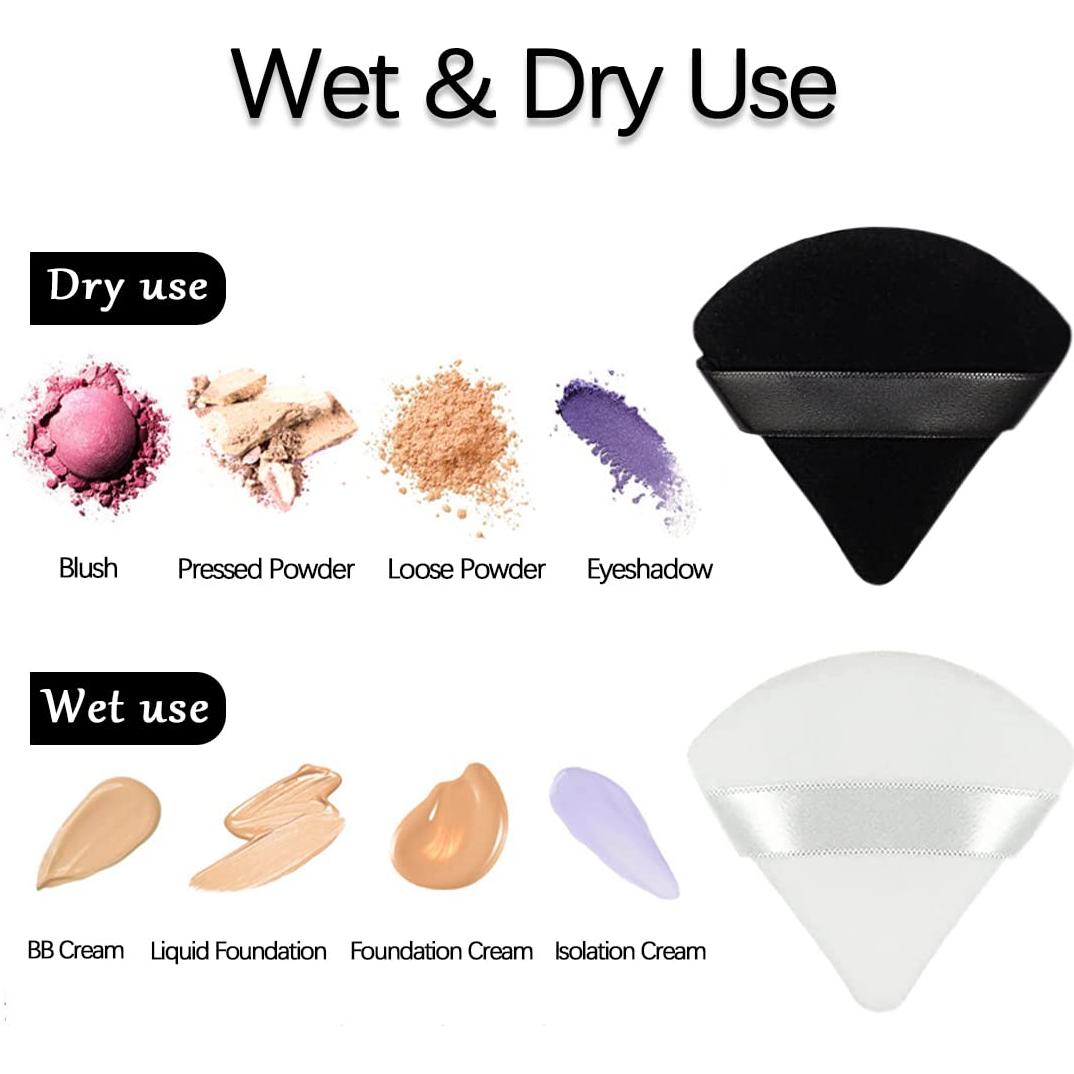 6 Esponjas de Maquillaje TULOBI Triángulo Negro Suave