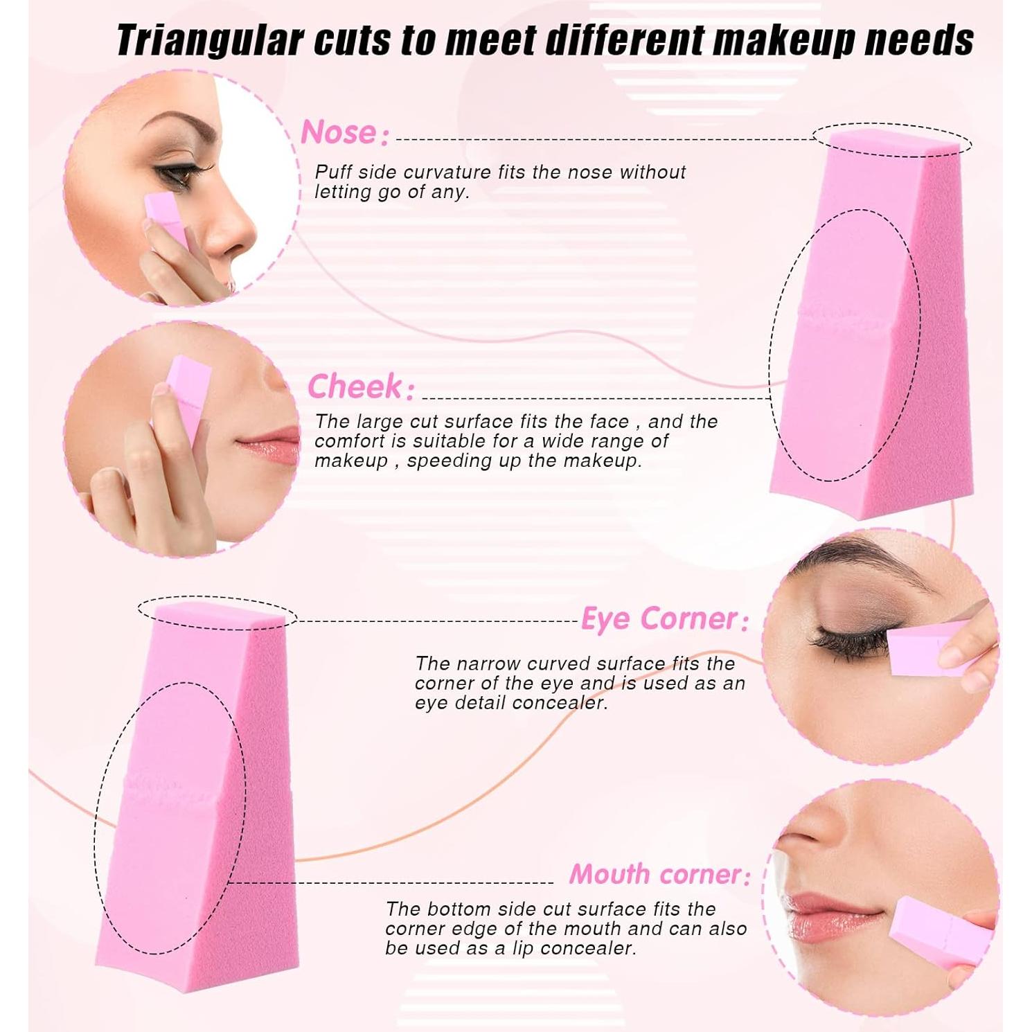 480 Esponjas de Maquillaje Lounsweer en Forma de Cuña - 4 Colores