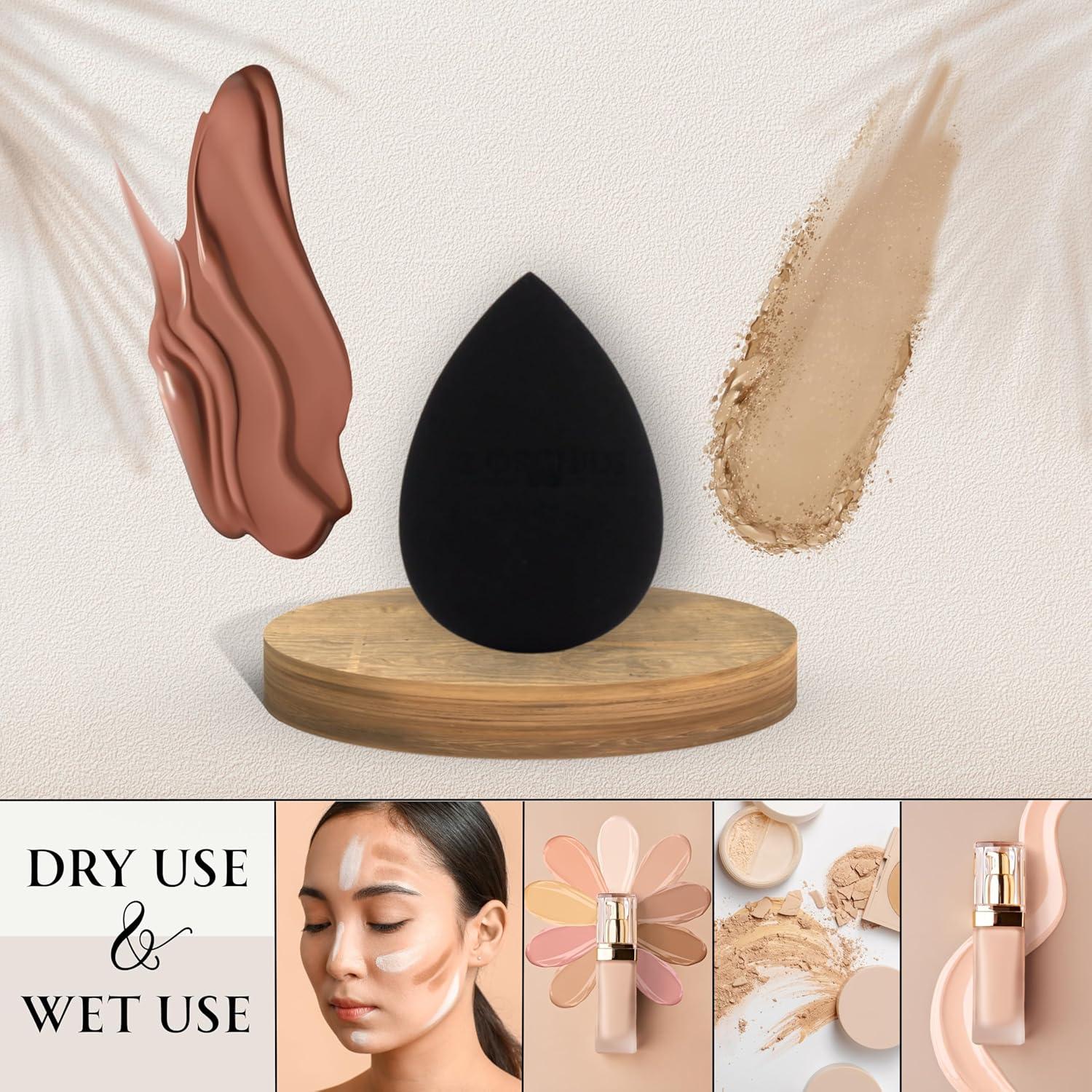 Esponja de Maquillaje 2 ORQUÍDEAS Negra 4.45cm Profesional