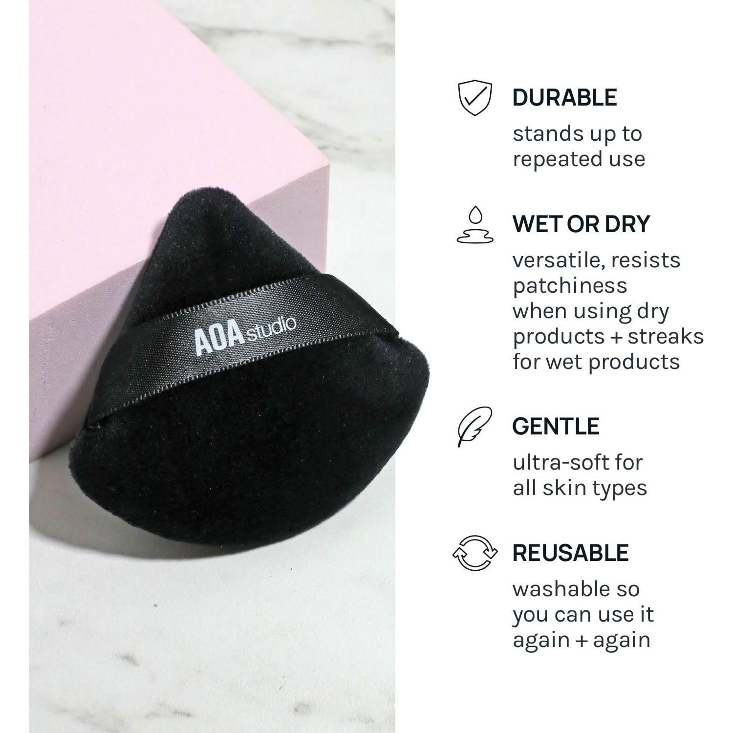 Conjunto de Esponjas de Maquillaje AOA Studio 6 Piezas Negro