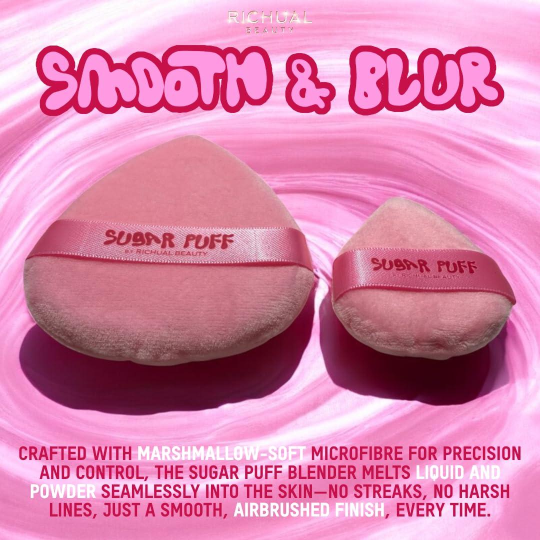 Set Puff de Polvo Triangular Grande y Mini Richual Beauty