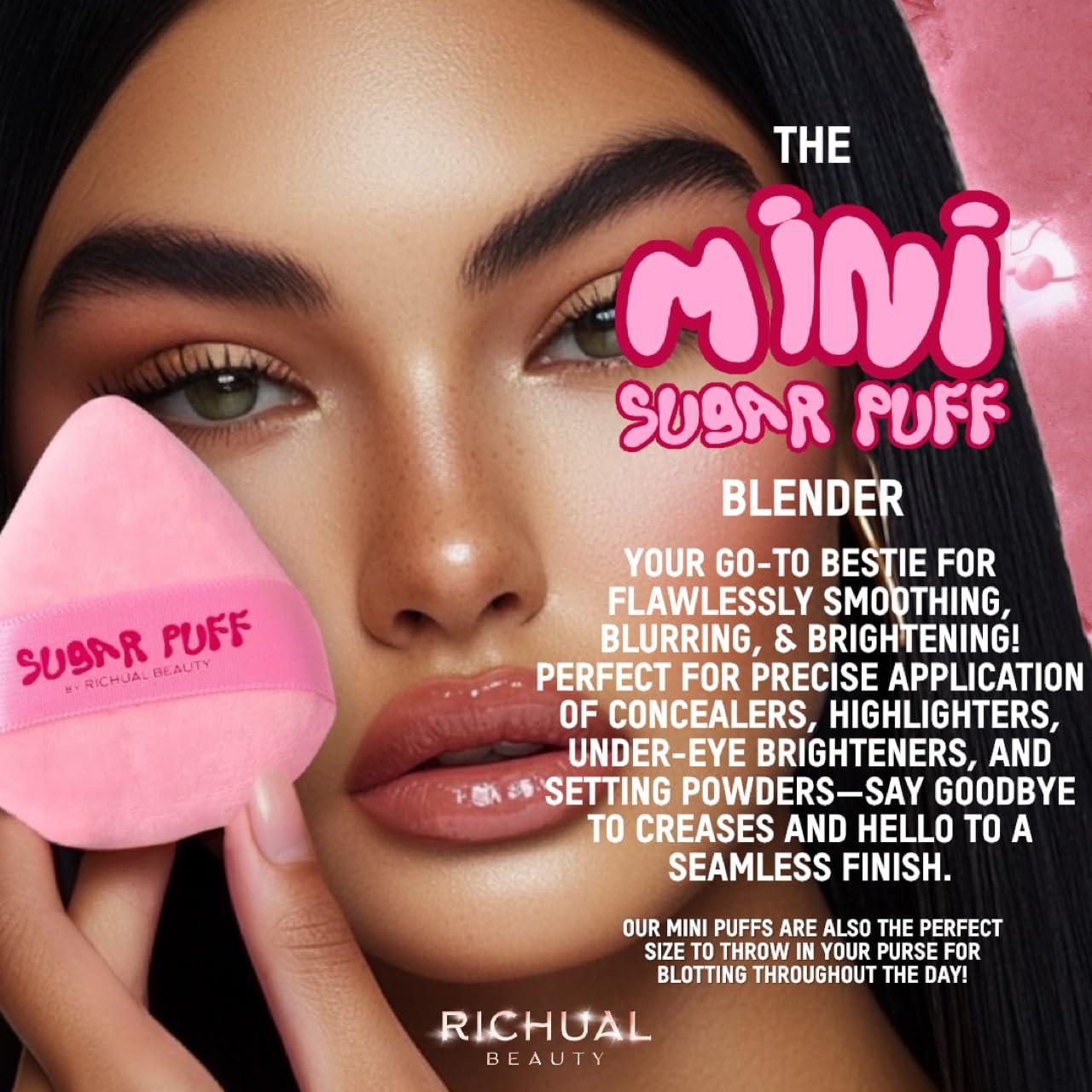 Set Puff de Polvo Triangular Grande y Mini Richual Beauty