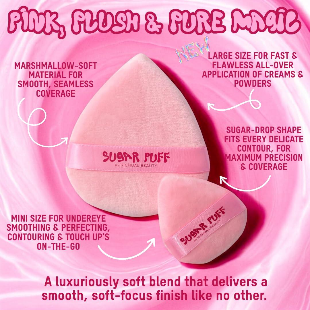 Set Puff de Polvo Triangular Grande y Mini Richual Beauty