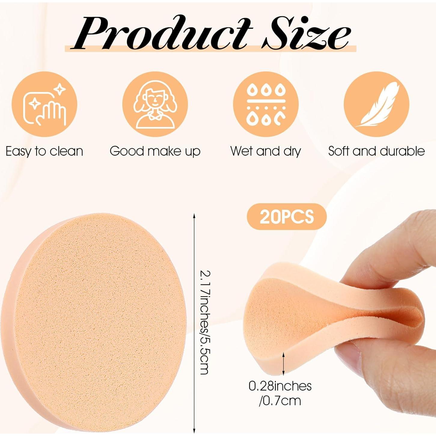 20 Esponjas de Maquillaje Beige Bremorou para Base Líquida