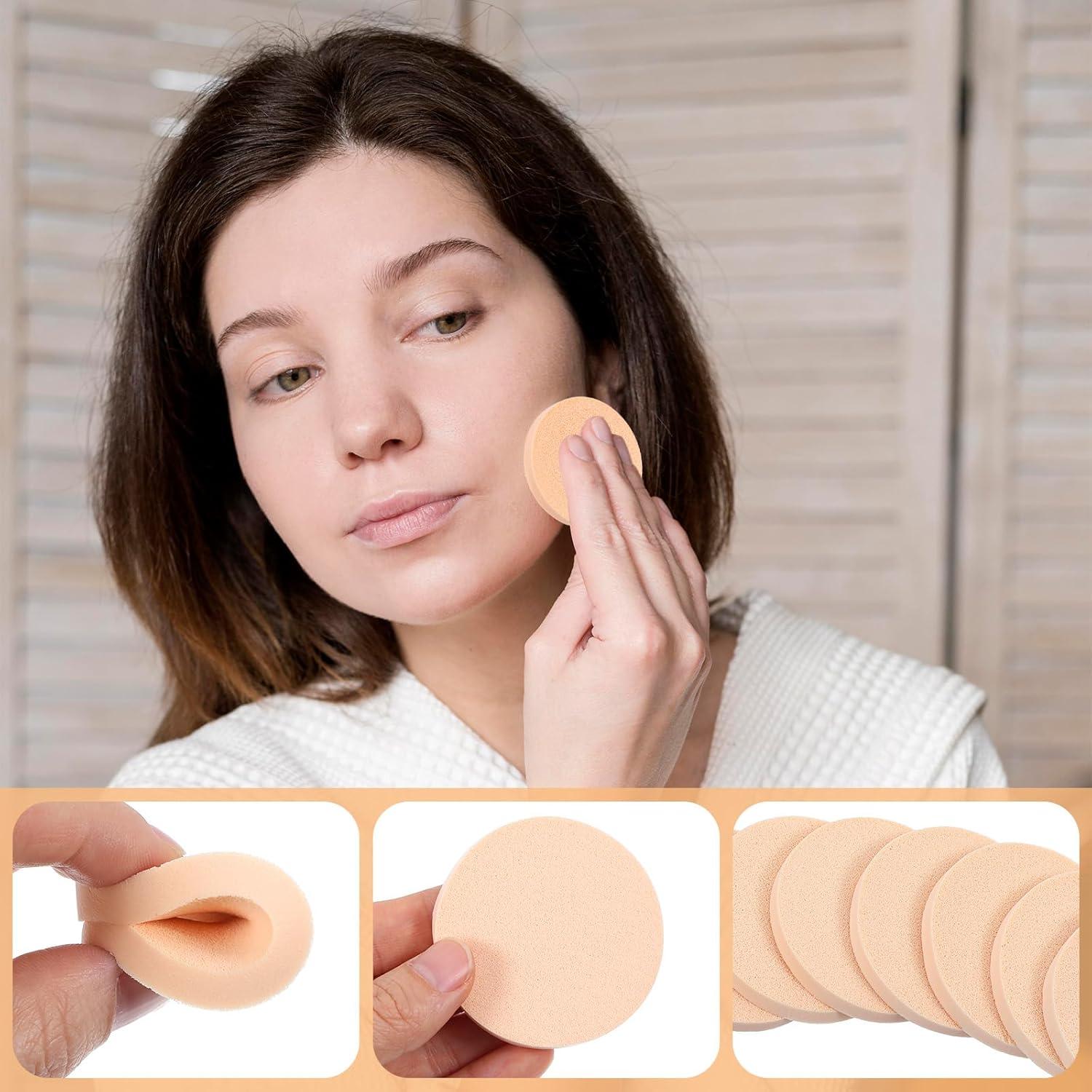 20 Esponjas de Maquillaje Beige Bremorou para Base Líquida