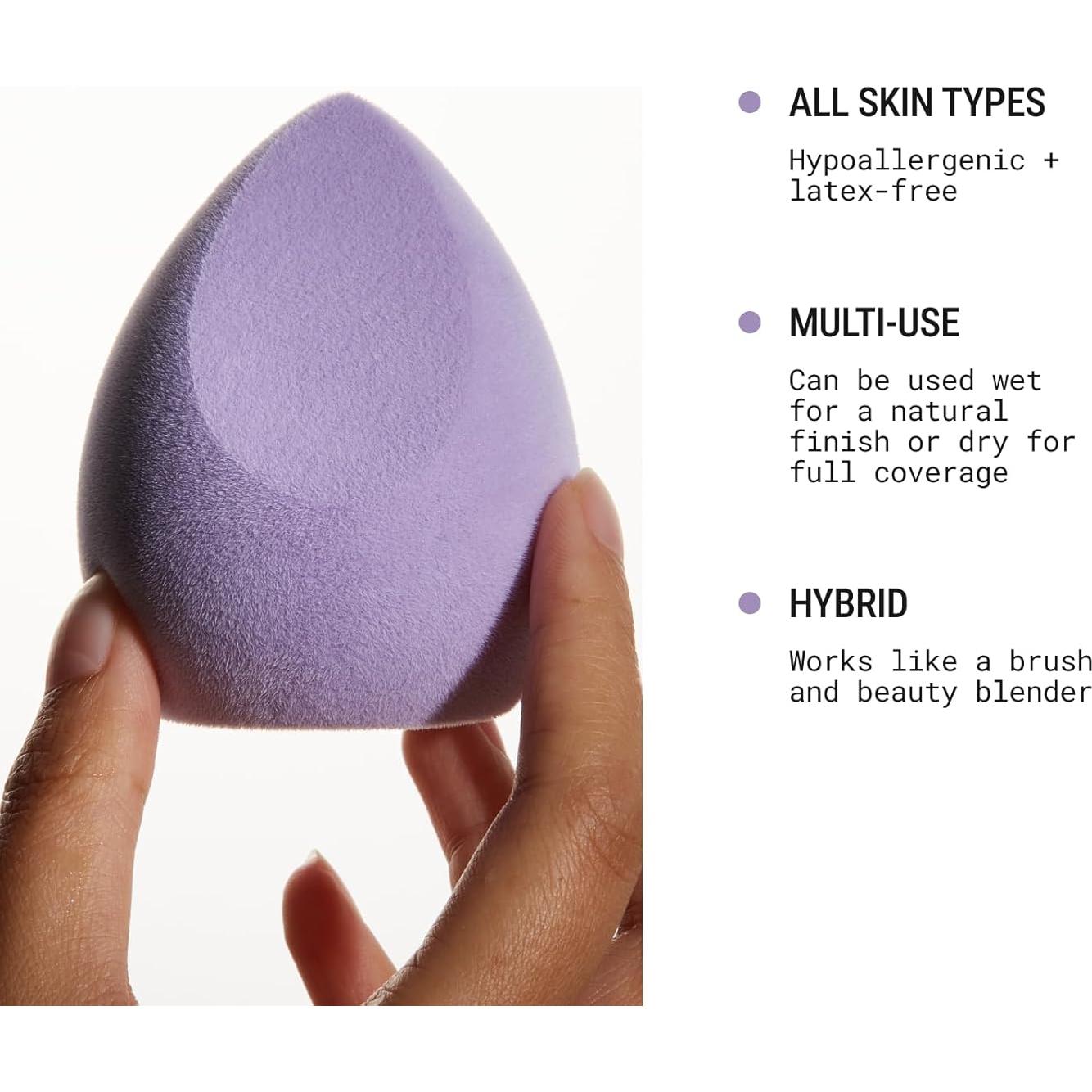 Esponja de Maquillaje JUNO & Co. Microfibra Doble Capa Lavanda