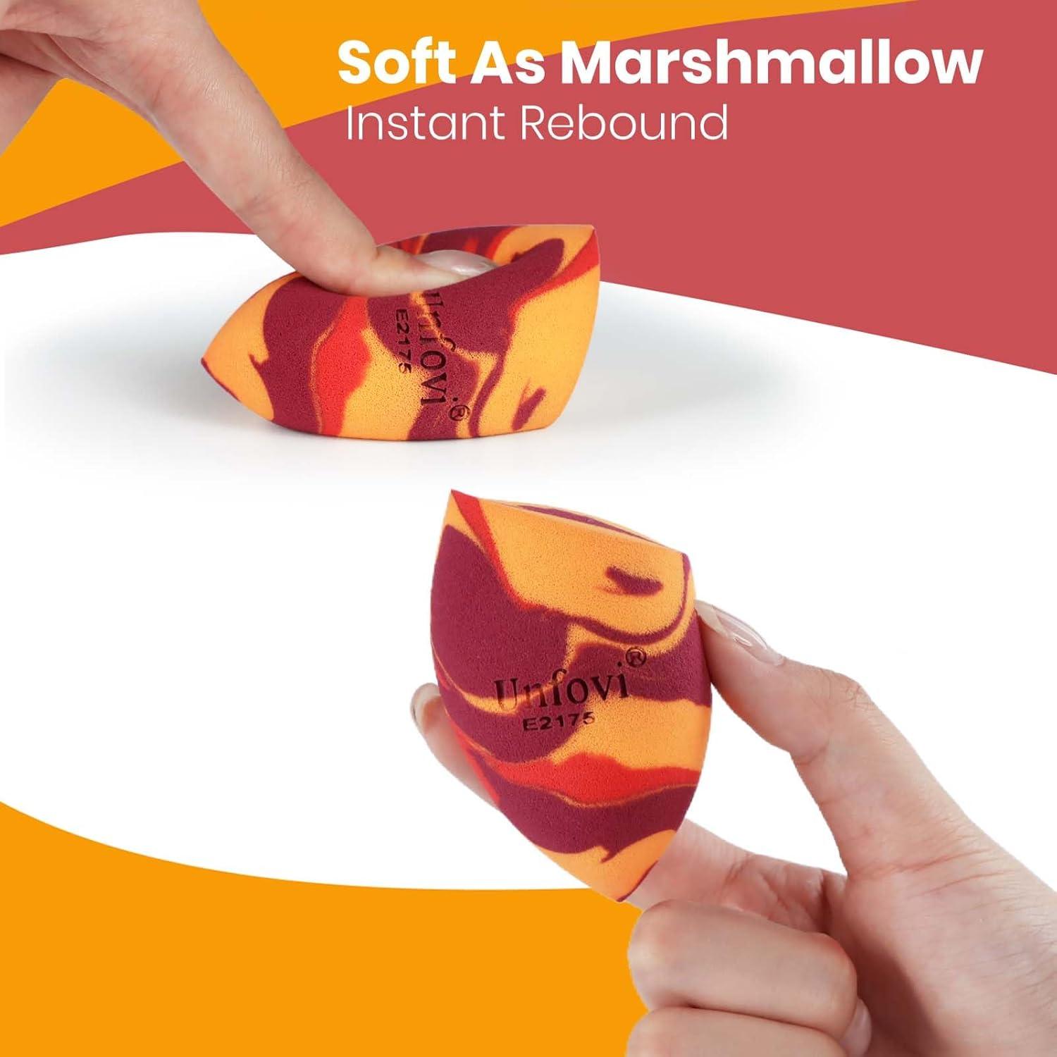 Esponjas de Maquillaje Tricolor Unfovi - 7 Piezas Sin Látex