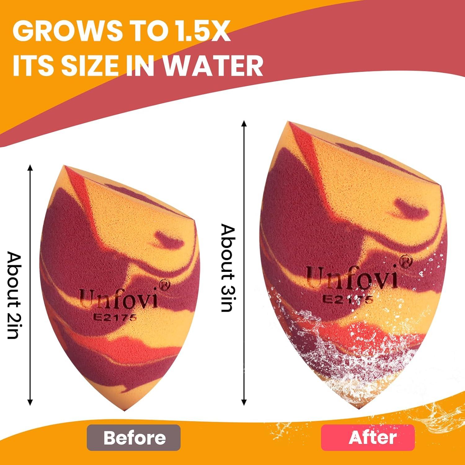 Esponjas de Maquillaje Tricolor Unfovi - 7 Piezas Sin Látex