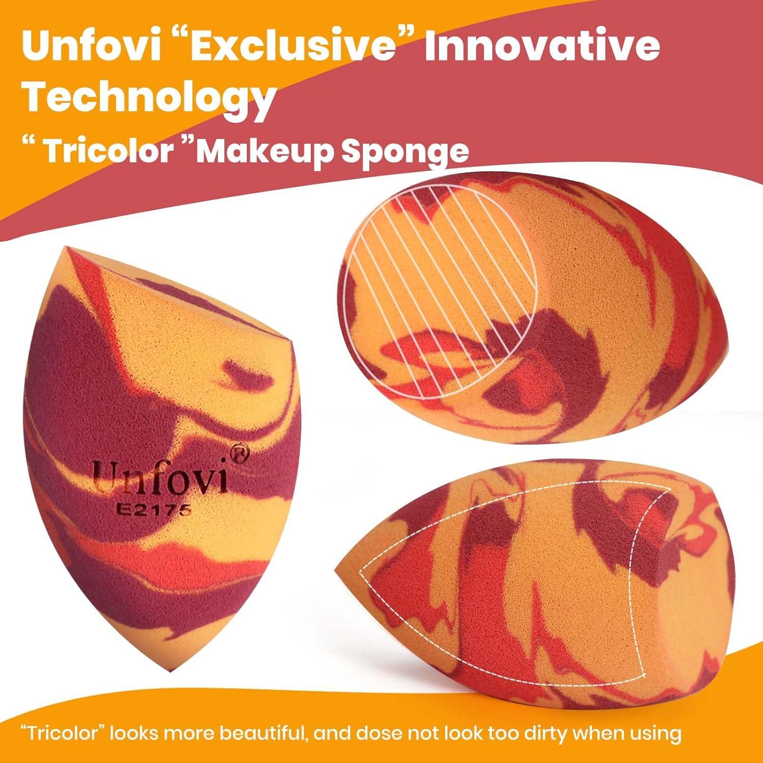 Esponjas de Maquillaje Tricolor Unfovi - 7 Piezas Sin Látex