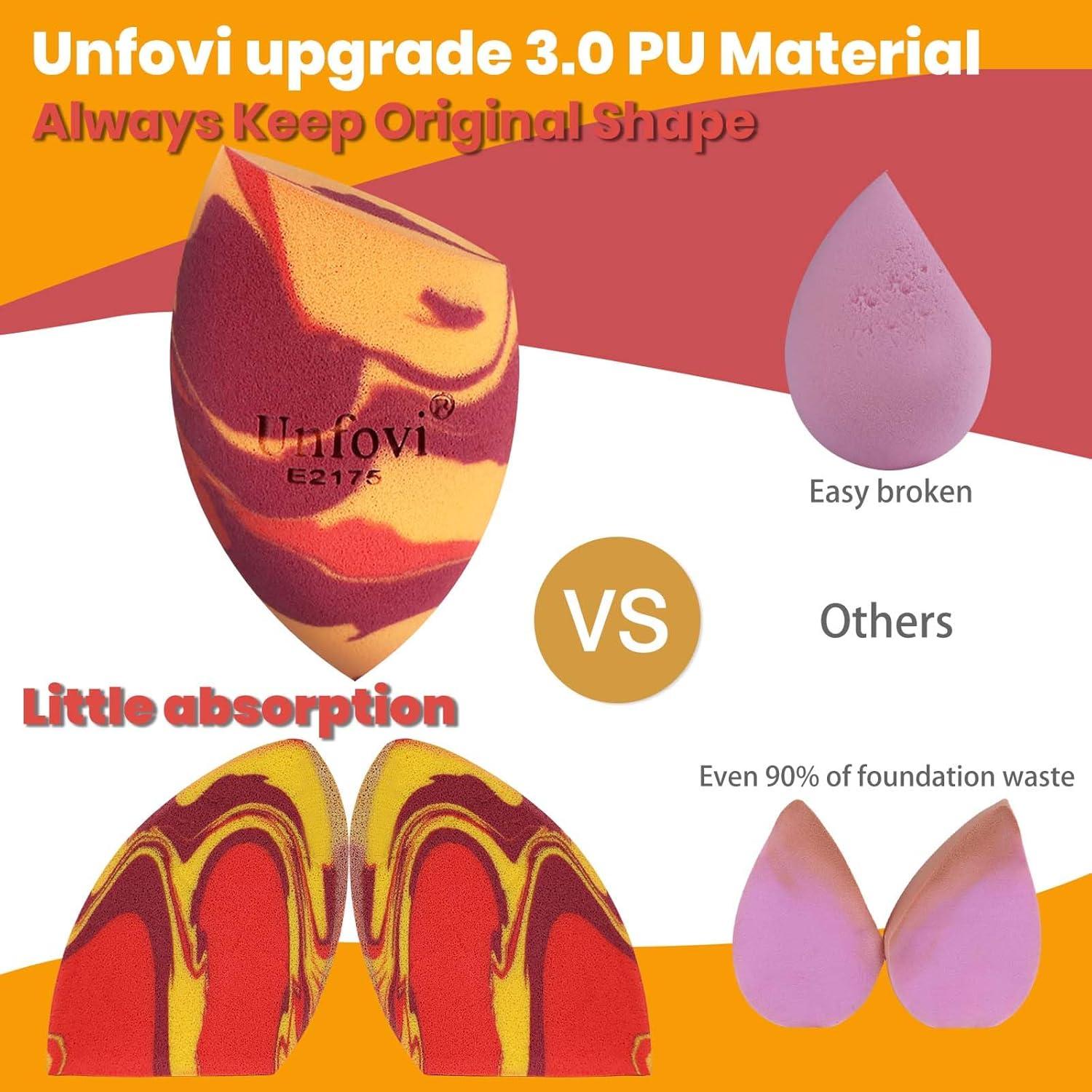 Esponjas de Maquillaje Tricolor Unfovi - 7 Piezas Sin Látex