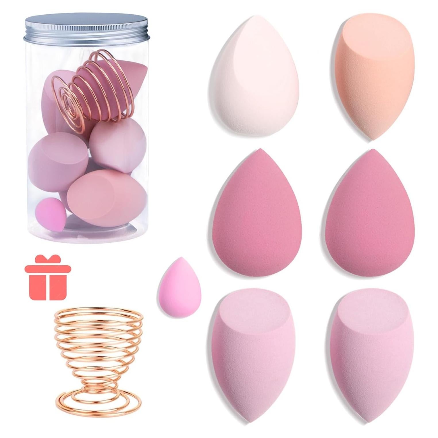 Juego de Esponjas de Maquillaje Leeshine 8 Piezas Rosa