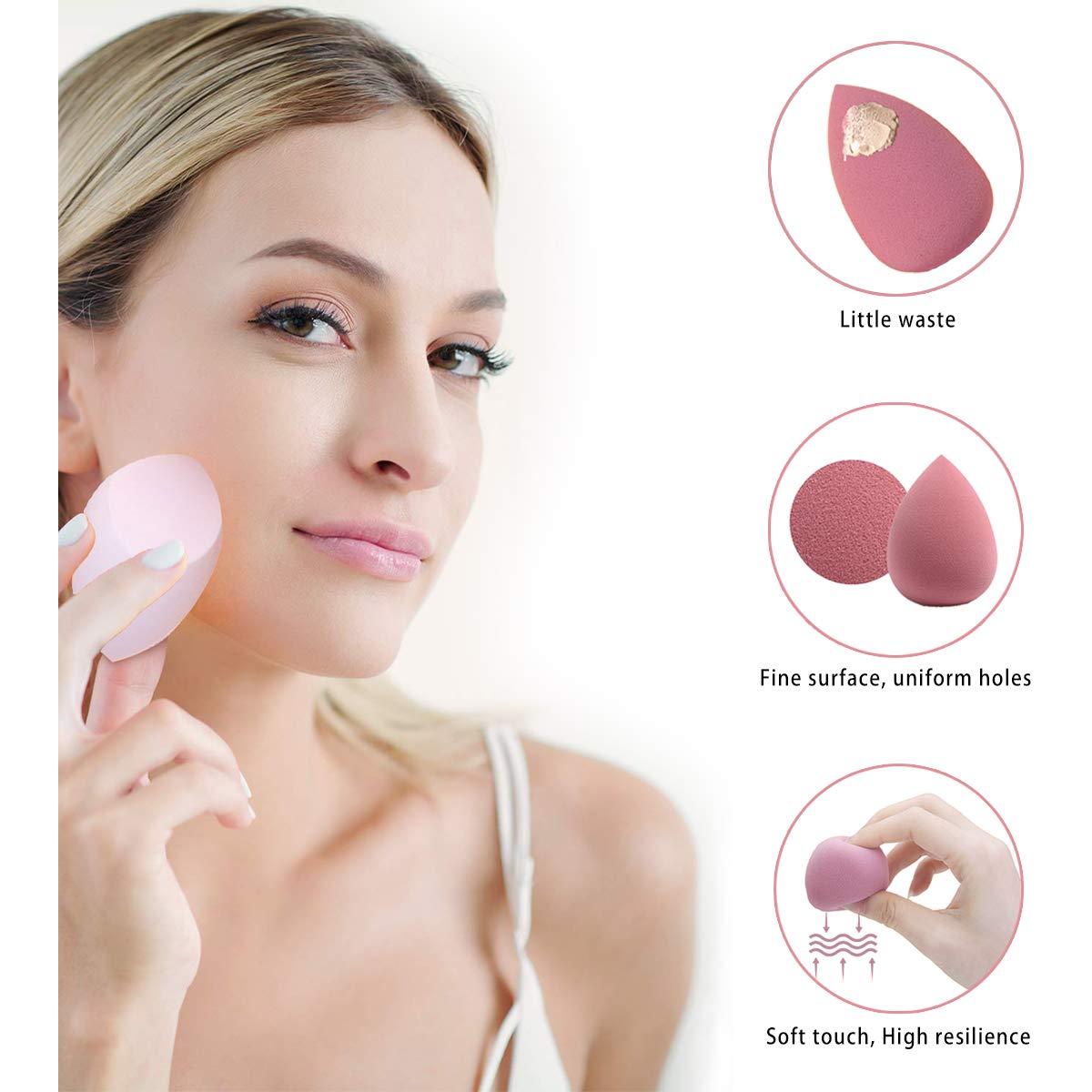 Juego de Esponjas de Maquillaje Leeshine 8 Piezas Rosa