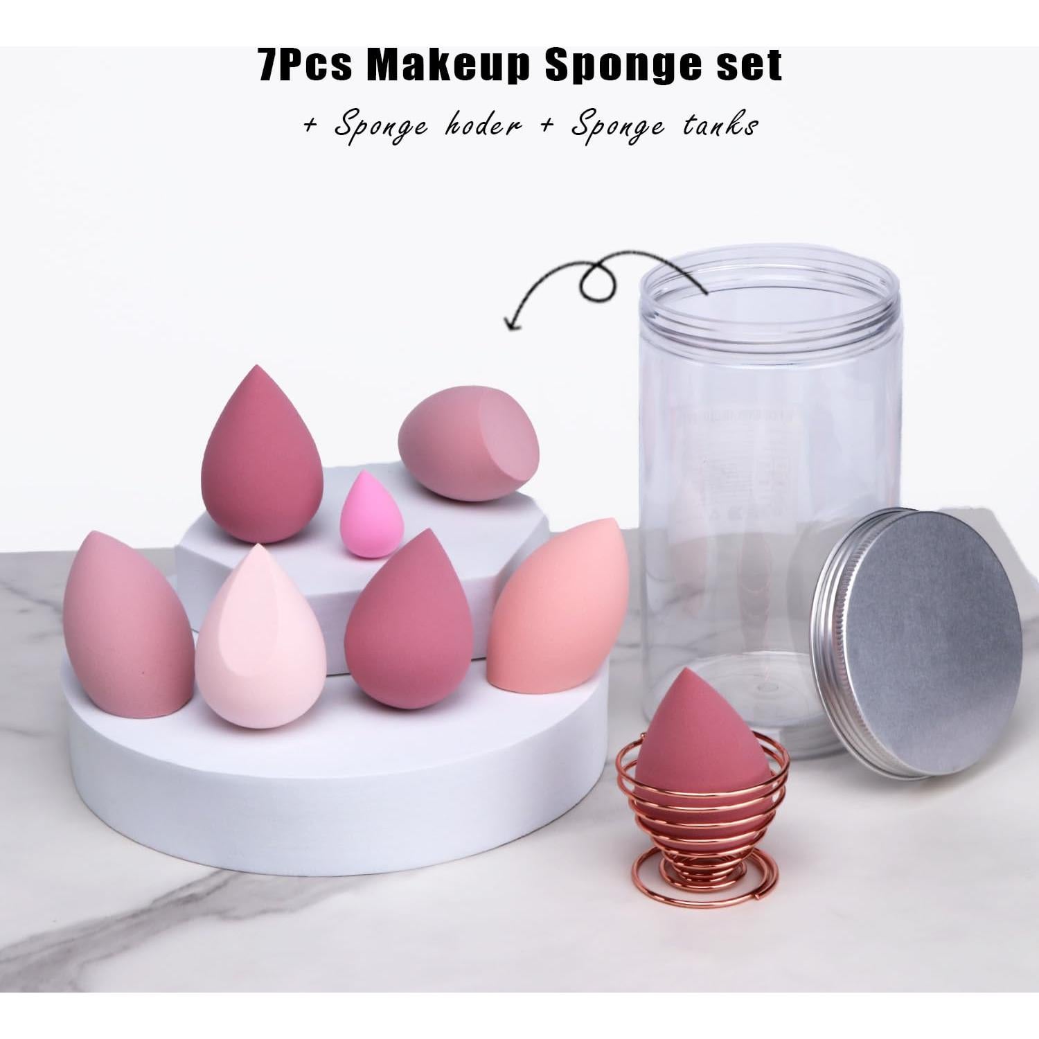 Juego de Esponjas de Maquillaje Leeshine 8 Piezas Rosa