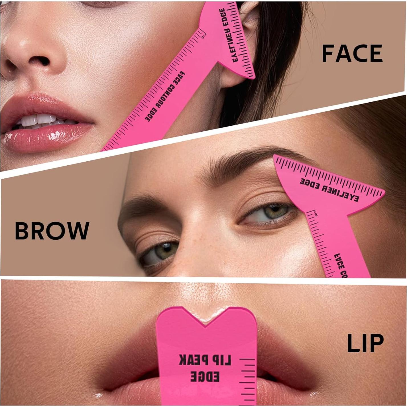 Plantillas de Delineador 4 en 1 Cilrofelr - Rosa, Reutilizables