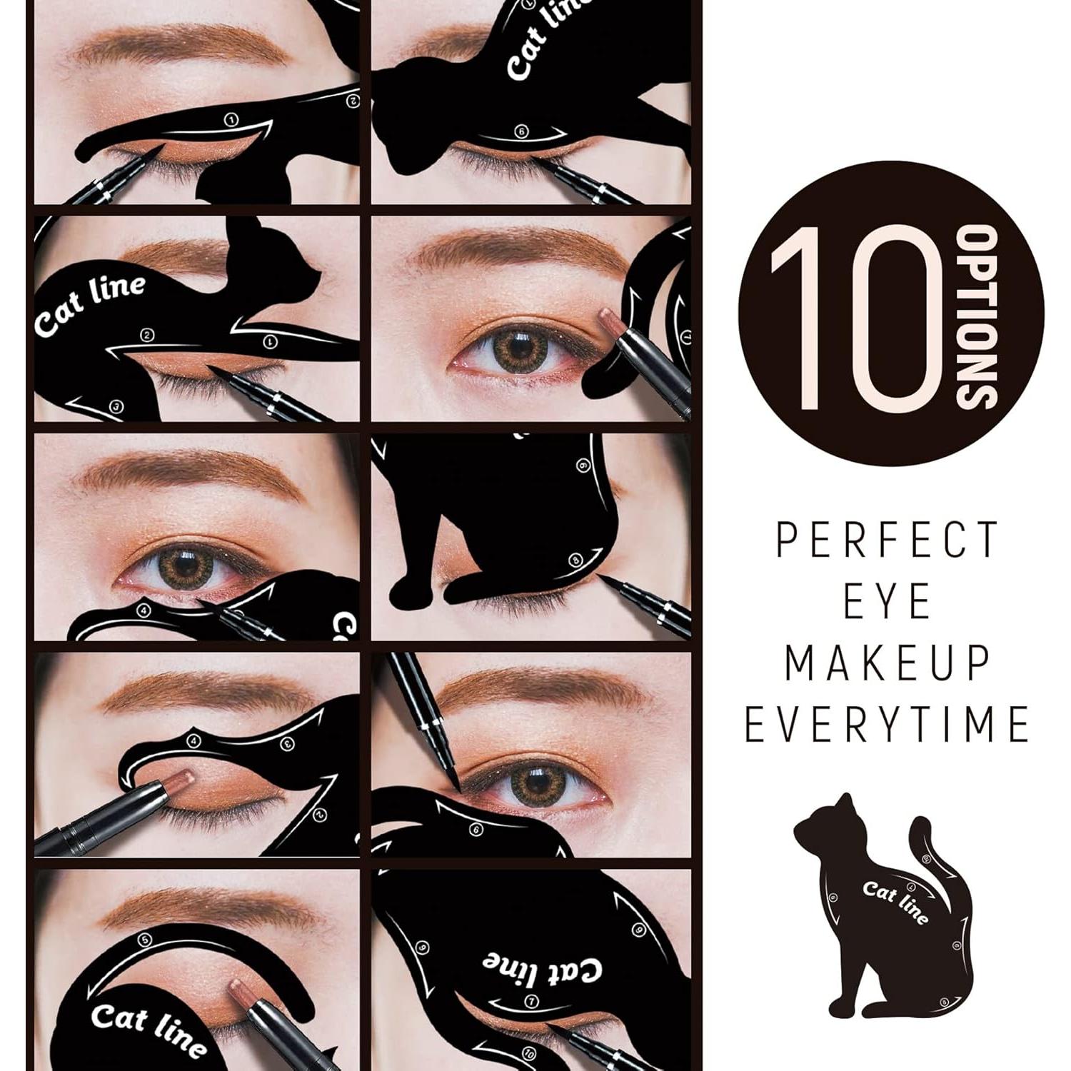 Plantillas de Eyeliner Alayna para Ojos de Gato - 10 Formas