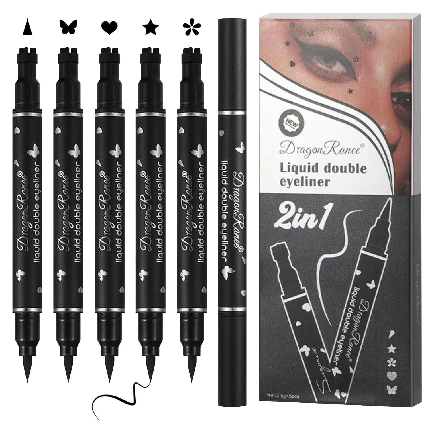 Juego de 5 Sellos de Delineador Líquido Negro WENJLYJ