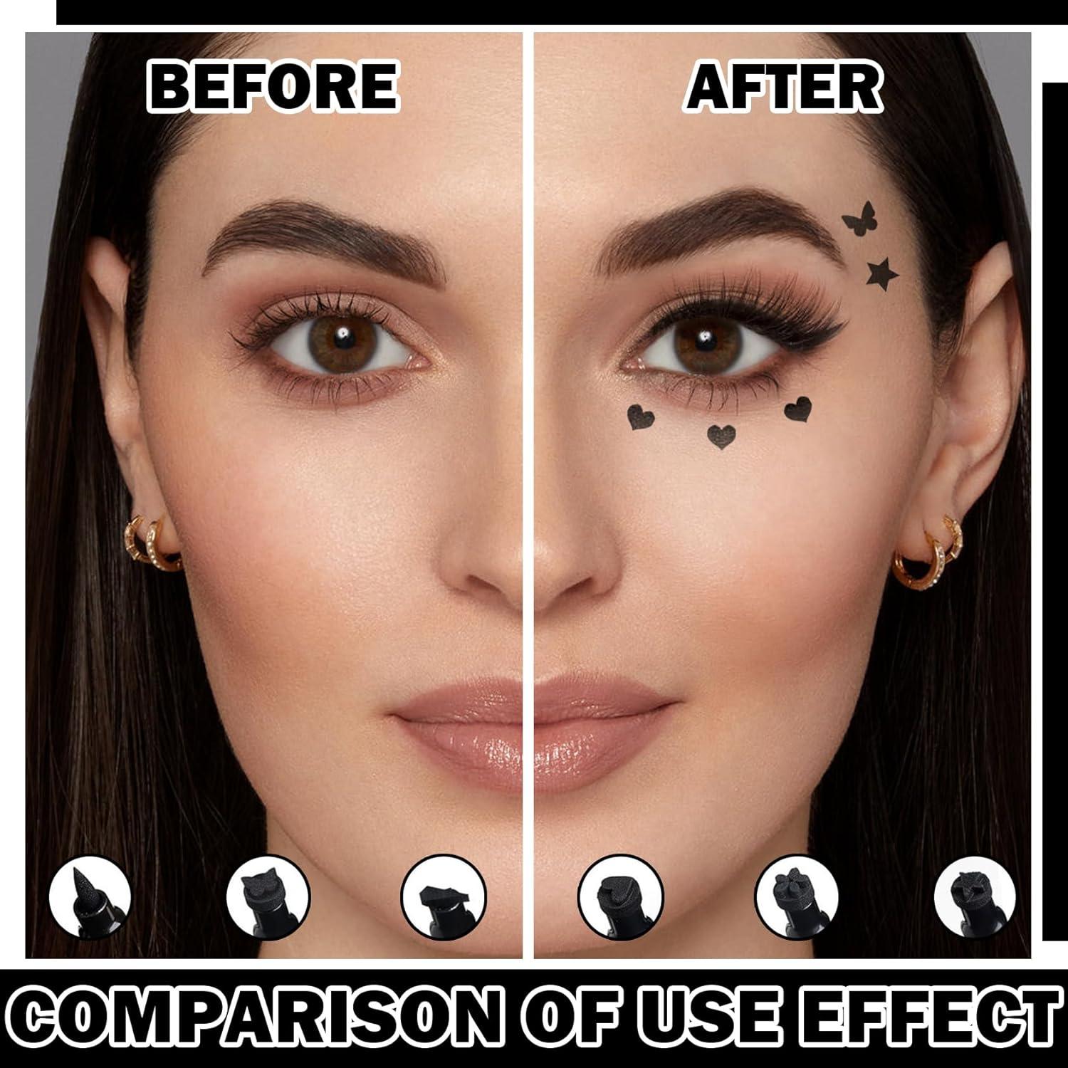 Juego de 5 Sellos de Delineador Líquido Negro WENJLYJ