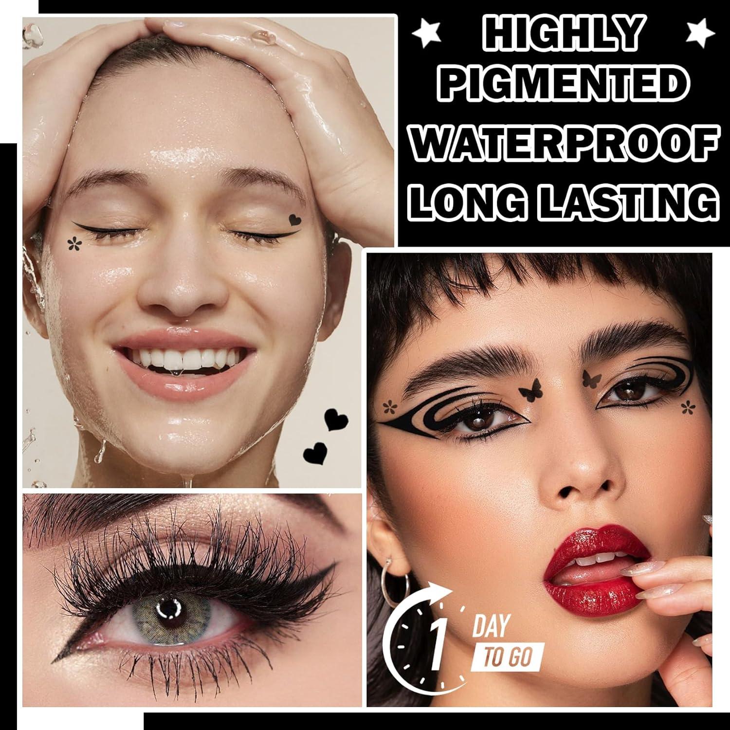 Juego de 5 Sellos de Delineador Líquido Negro WENJLYJ