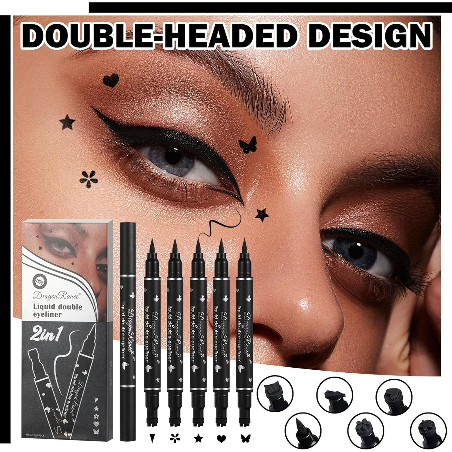 Juego de 5 Sellos de Delineador Líquido Negro WENJLYJ