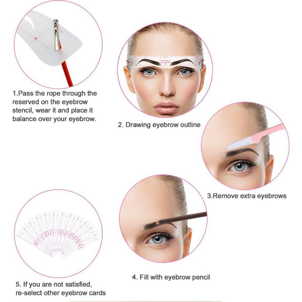 Kit de Plantillas de Cejas Reutilizables Linkinghome - 24 Formas