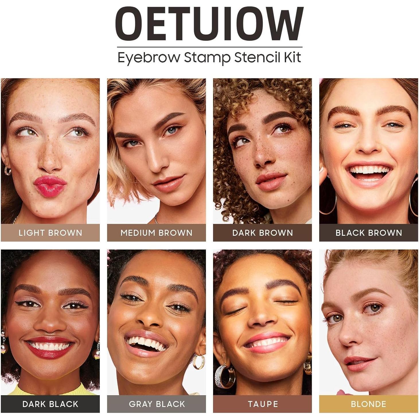 Kit de Plantillas para Cejas OETUIOW - 24 Reutilizables Impermeables