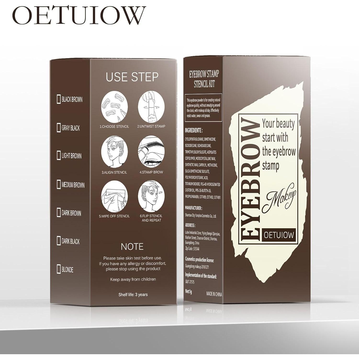 Kit de Plantillas para Cejas OETUIOW - 24 Reutilizables Impermeables