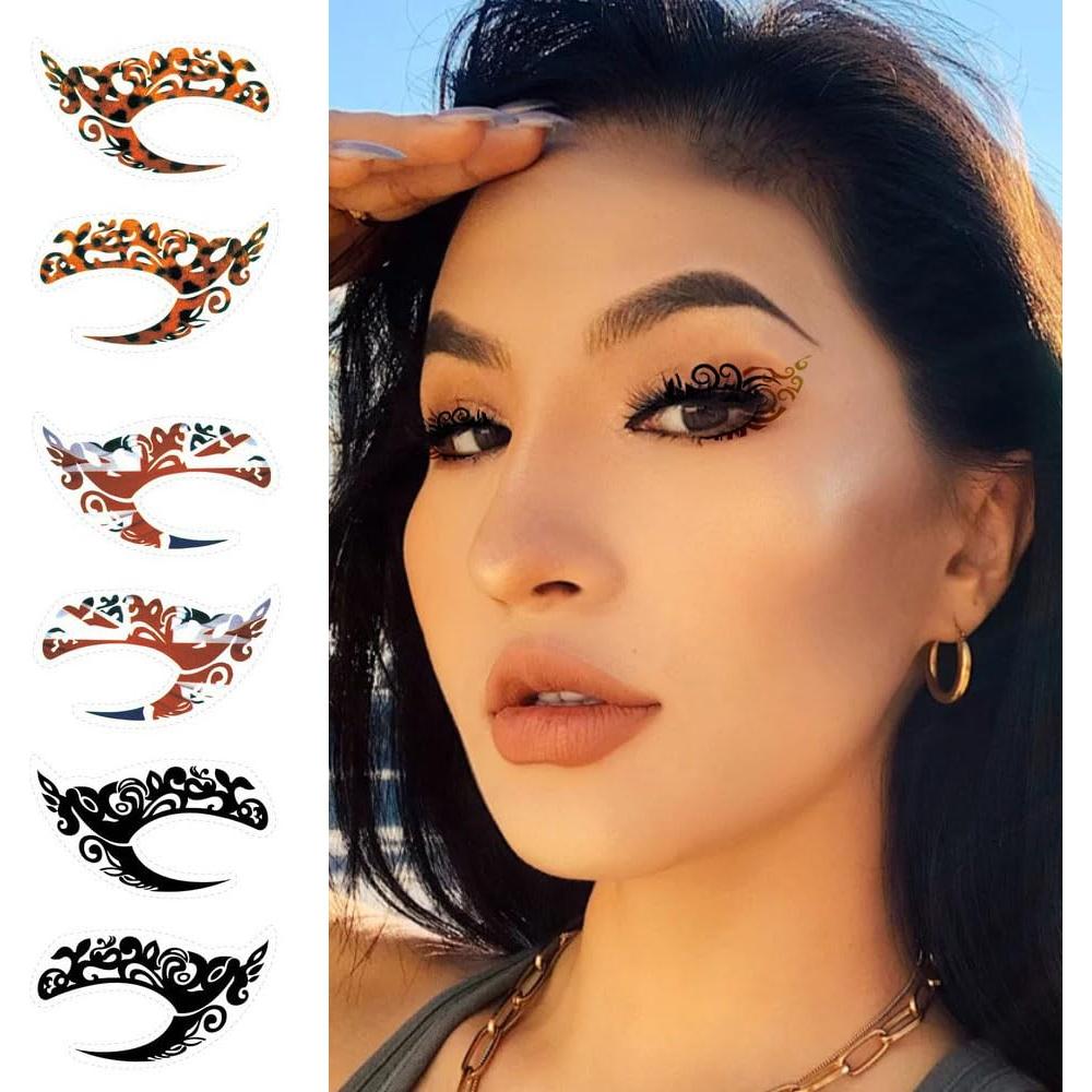 10 Hojas Calcomanías Tatuaje Sombra de Ojos HANSAMU