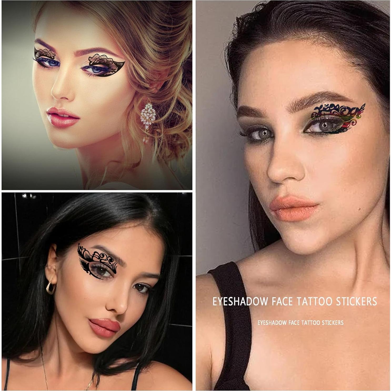 10 Hojas Calcomanías Tatuaje Sombra de Ojos HANSAMU