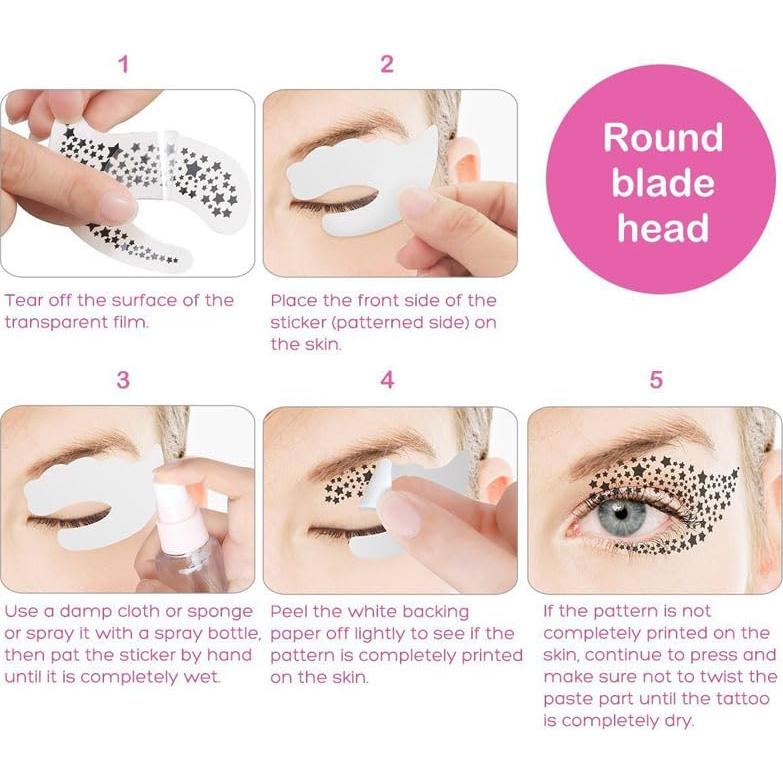 10 Hojas Calcomanías Tatuaje Sombra de Ojos HANSAMU