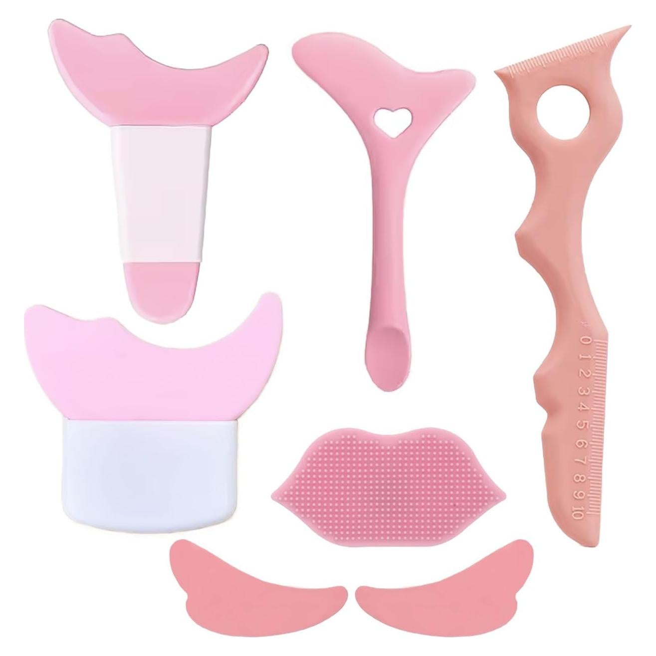 Kit de Plantillas de Delineador de Silicona LDM - 4 Piezas Rosa