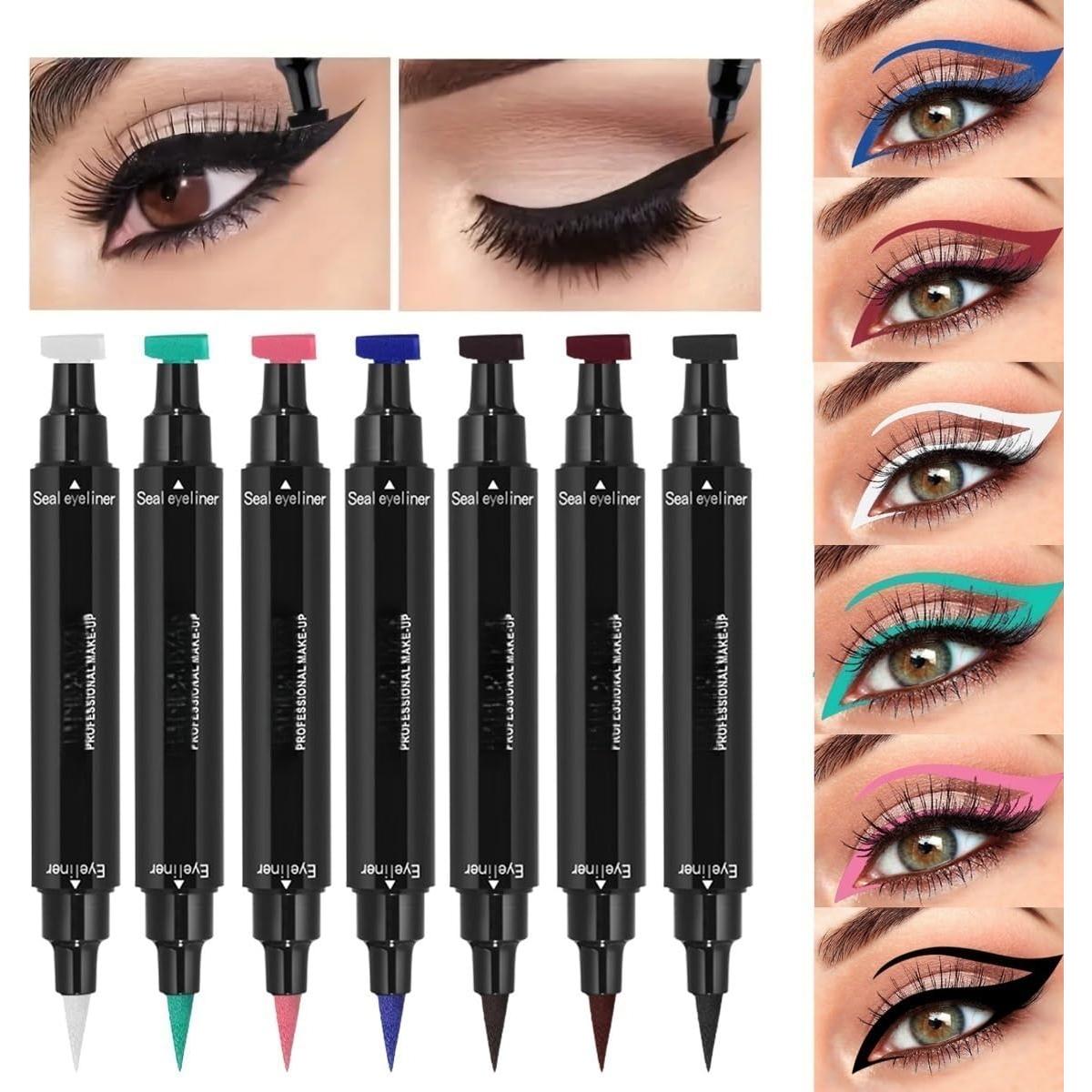 Delineador de Ojos con Sello ONarisae Verde - Plantilla Ojos de Gato