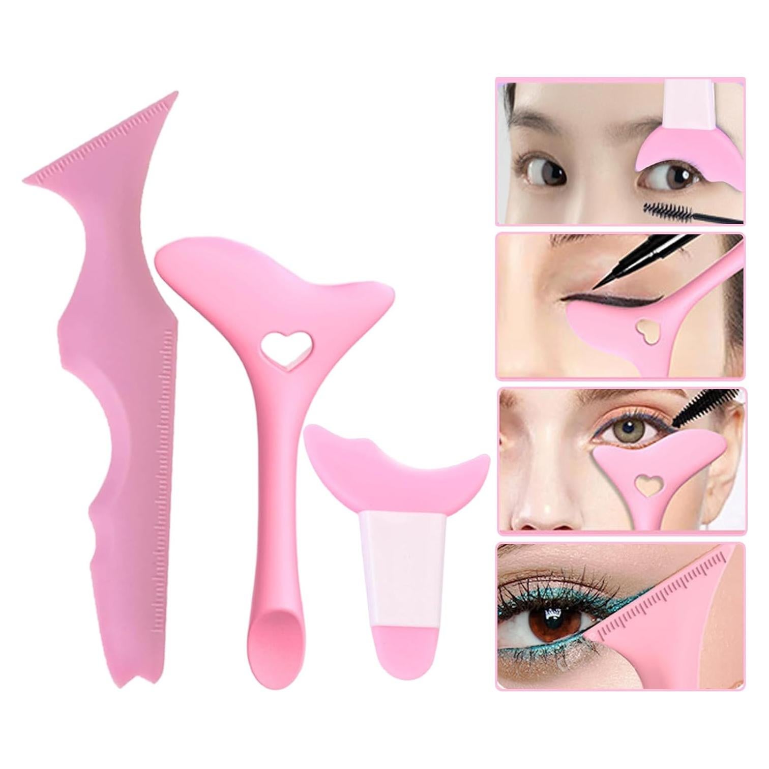 3 Piezas Plantillas de Delineador Ljiarui Rosa Multifuncional