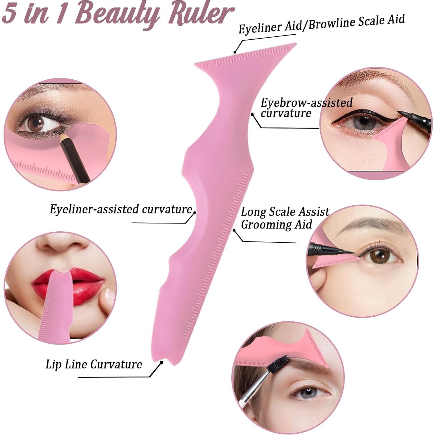 3 Piezas Plantillas de Delineador Ljiarui Rosa Multifuncional