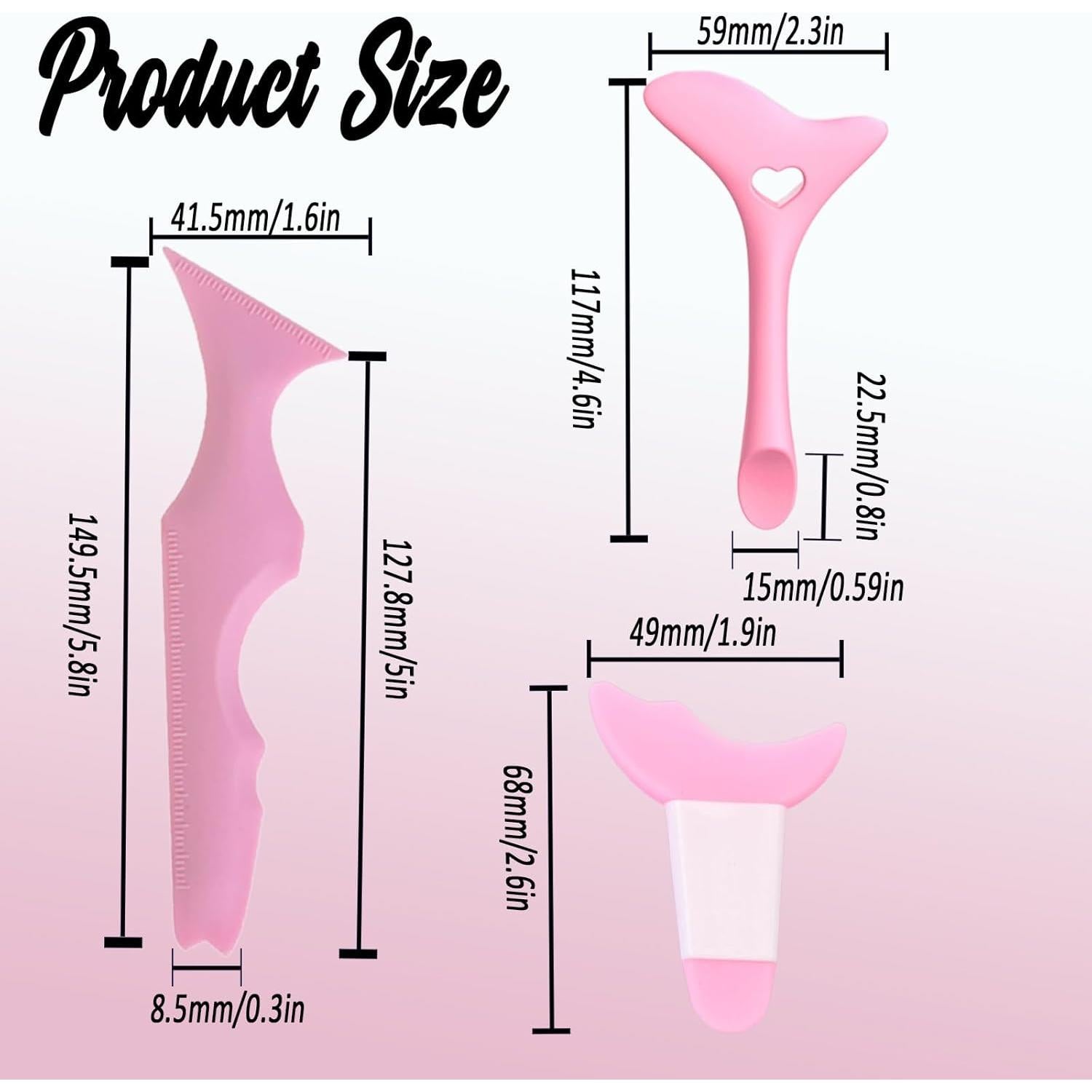3 Piezas Plantillas de Delineador Ljiarui Rosa Multifuncional