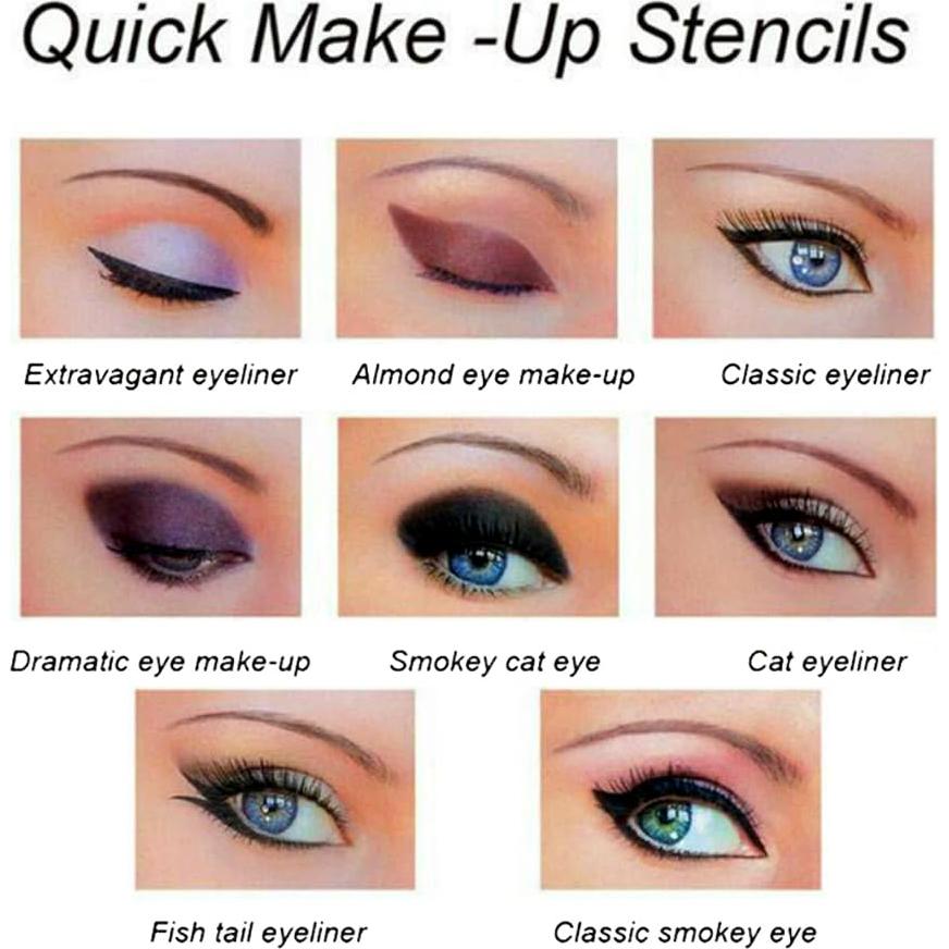 Plantillas de Delineador Reutilizables Booge - 4 Hojas para Ojos