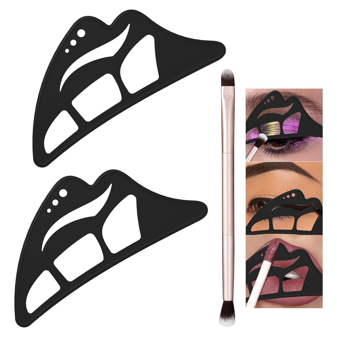 Set de Herramientas de Maquillaje Eyetour - Plantillas Sombra de Ojos y Brocha