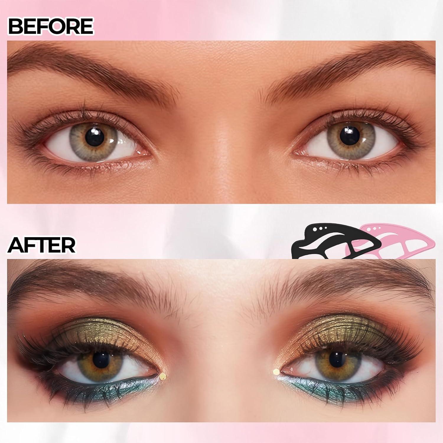 Set de Herramientas de Maquillaje Eyetour - Plantillas Sombra de Ojos y Brocha