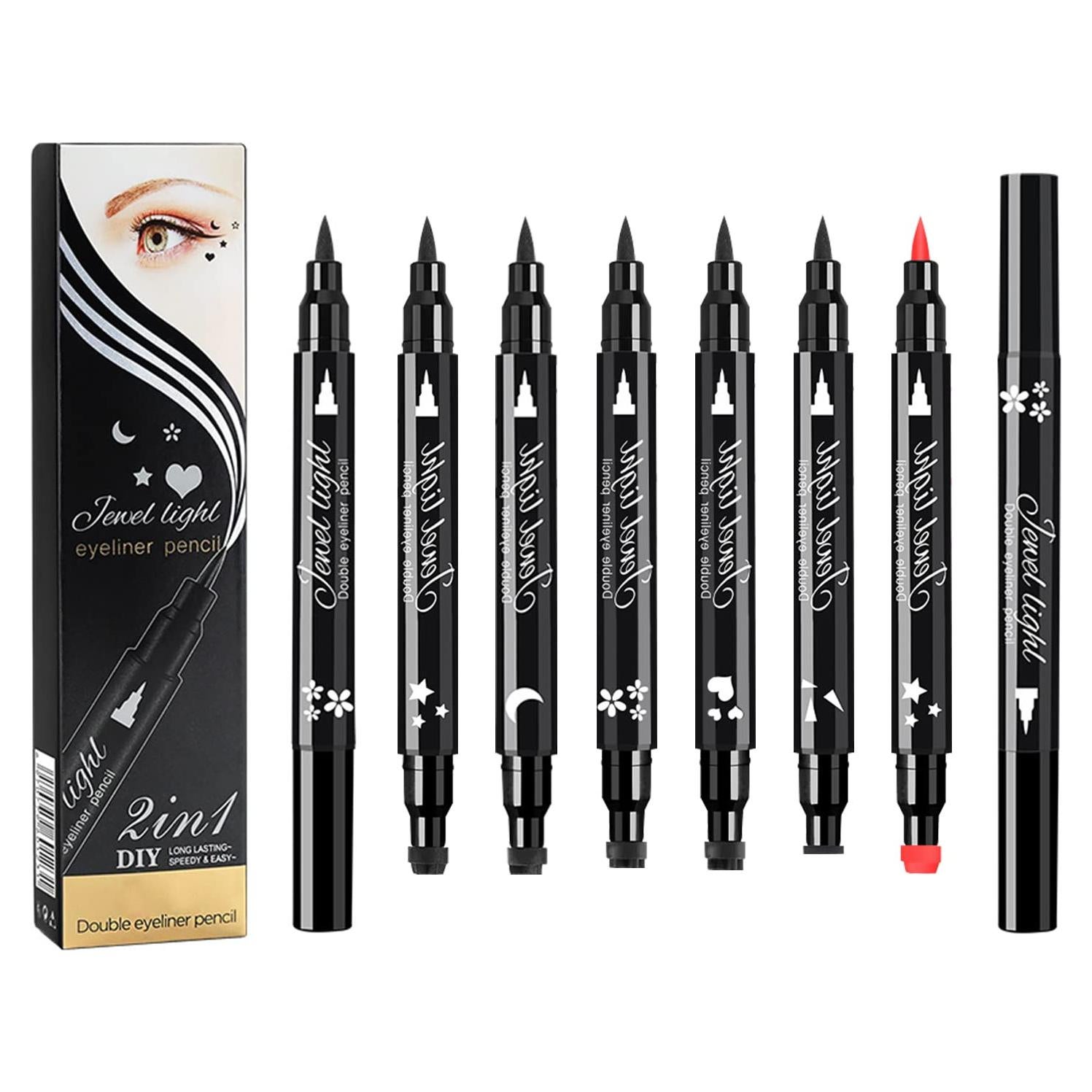 Delineador Impermeable Doble Cara Pinkiou 6 en 1 con Sello