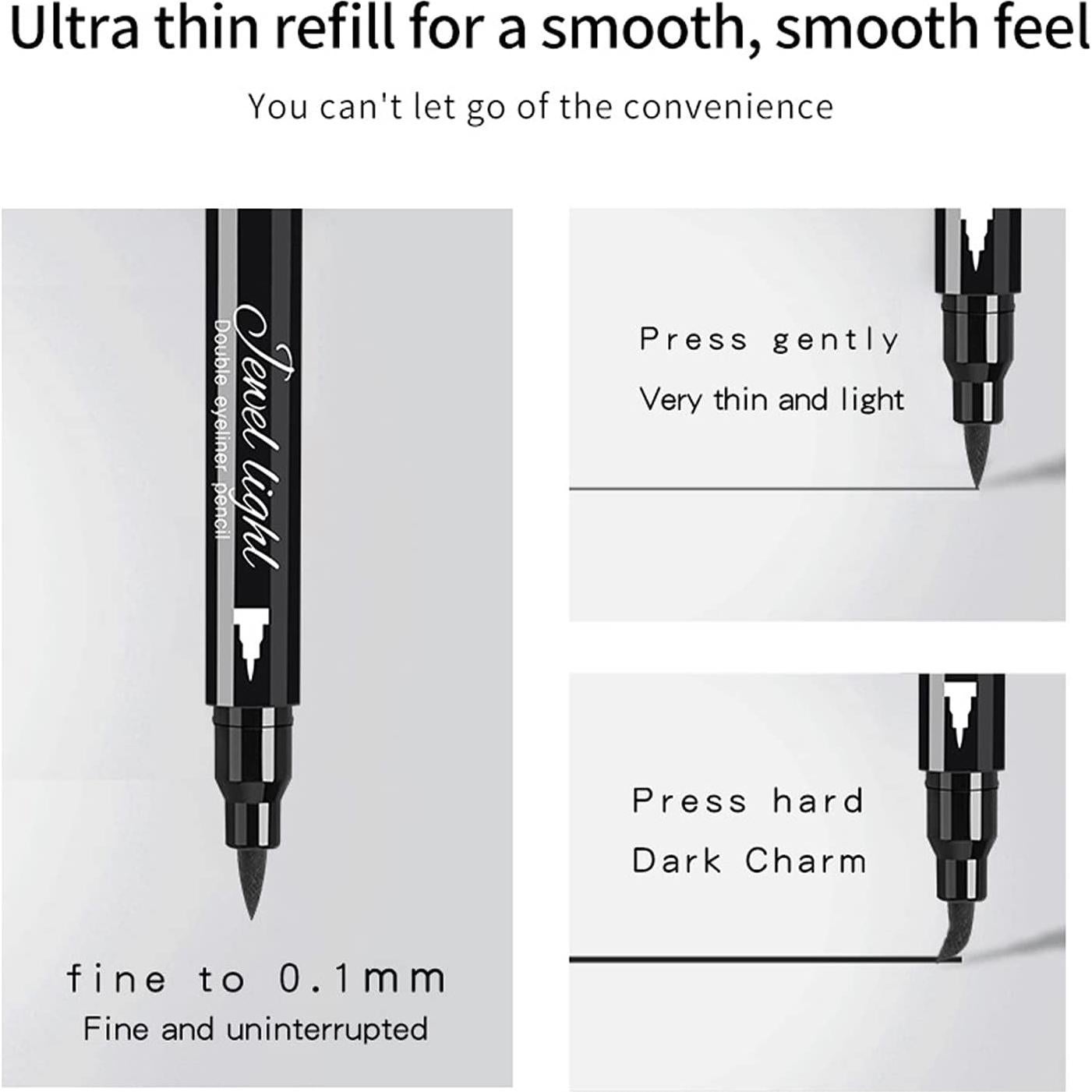 Delineador Impermeable Doble Cara Pinkiou 6 en 1 con Sello