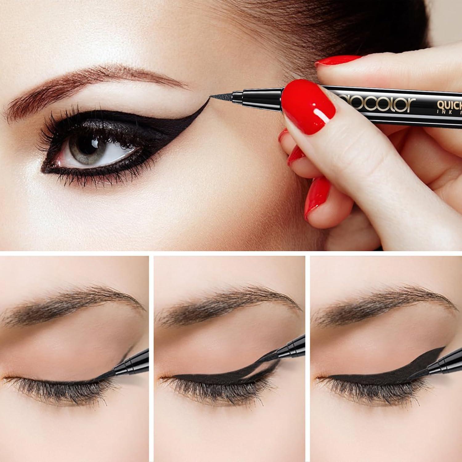 Eyeliner Líquido Impermeable Docolor Negro 1 Cuenta Preciso