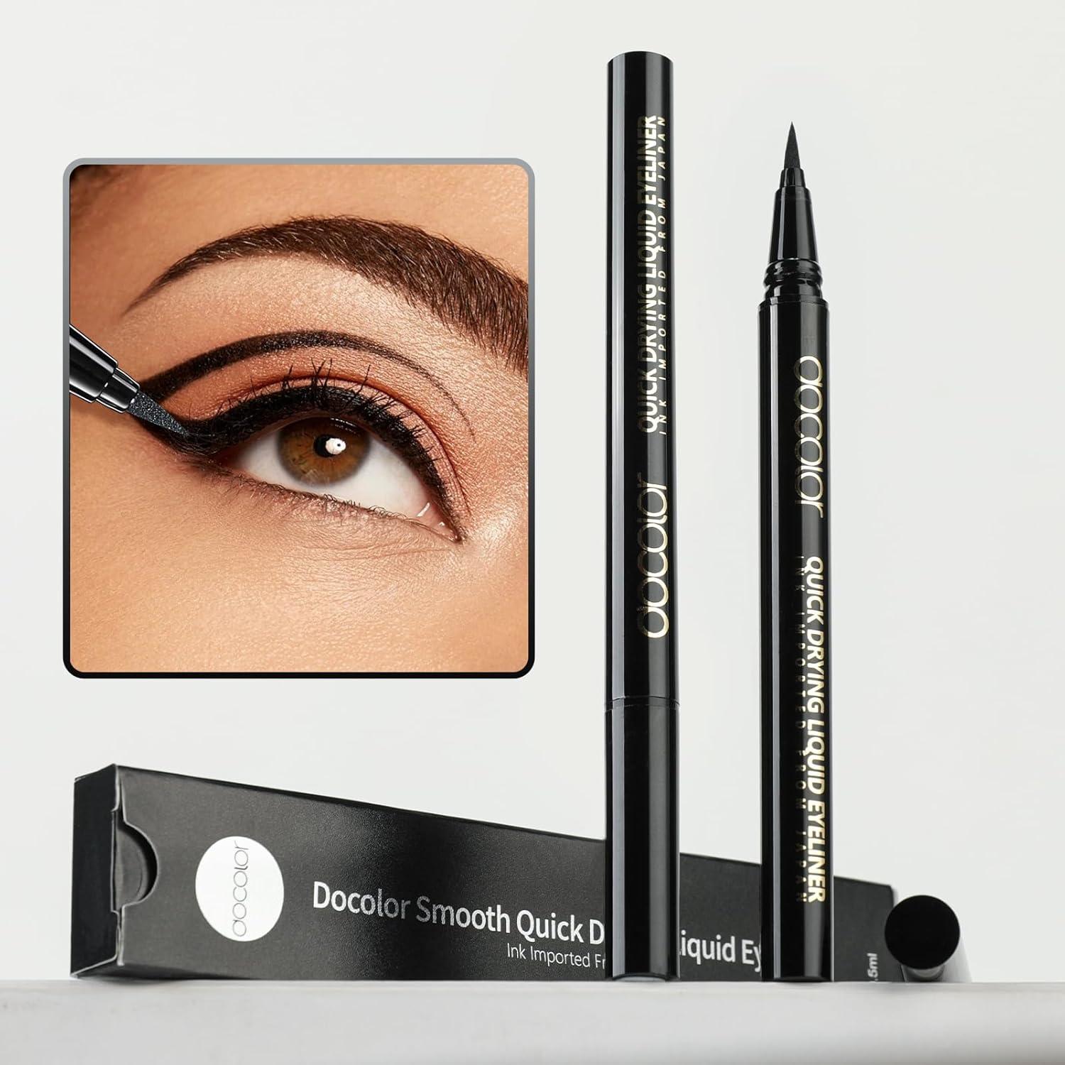 Eyeliner Líquido Impermeable Docolor Negro 1 Cuenta Preciso
