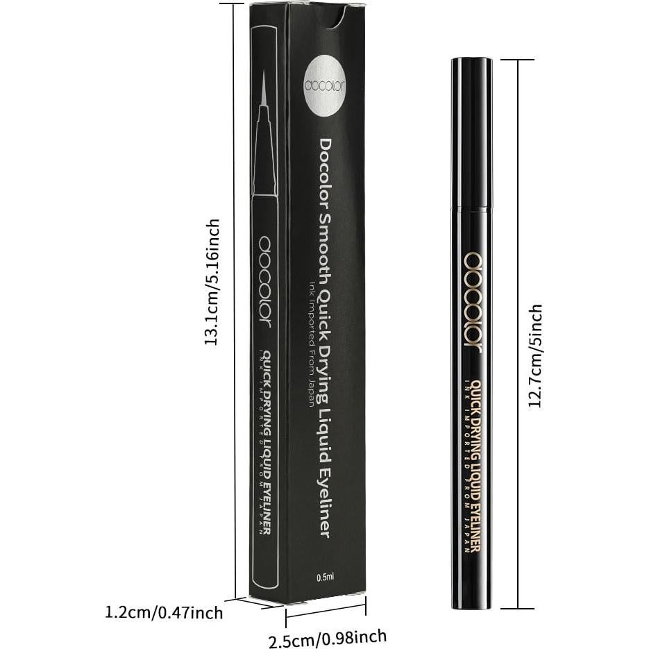 Eyeliner Líquido Impermeable Docolor Negro 1 Cuenta Preciso